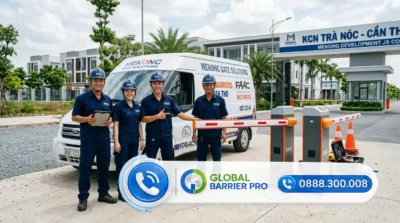 Đội ngũ kỹ thuật lắp đặt barie tự động tại Cần Thơ