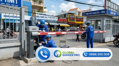 Đội ngũ kỹ thuật barie tự động tại khu công nghiệp Cần Thơ