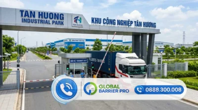 Chốt kiểm soát an ninh với barie tự động tại KCN Tiền Giang