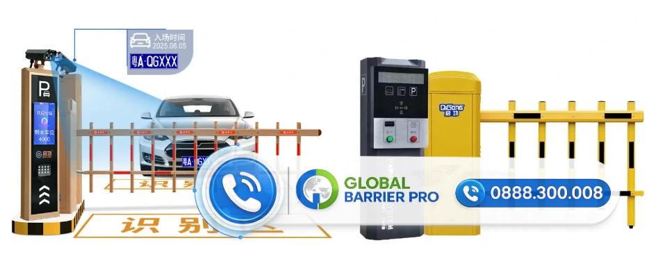 Barie tự động kết hợp nhận diện biển số tại bãi xe