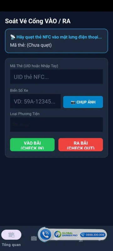 giải pháp máy quẹt thẻ xe cầm tay cho quán cà phê, bãi xe sự kiện hình 3 dọc