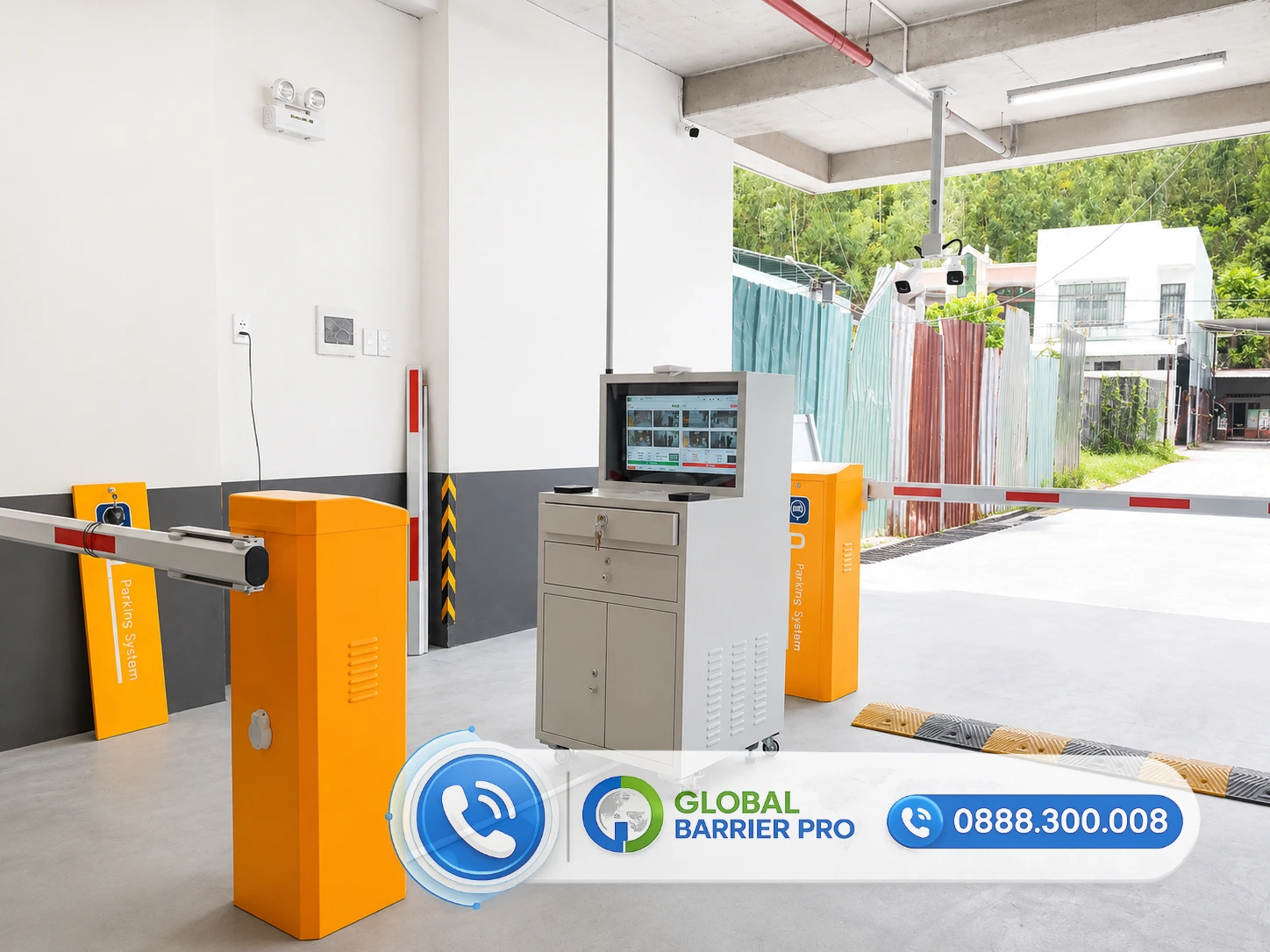 Tủ chứa thiết bị máy quẹt thẻ giữ xe thông minh sơn tĩnh điện