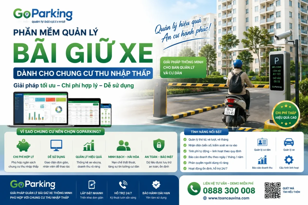 phần mềm quản lý bãi giữ xe dành cho chung cư thu nhập thấp - ảnh đại diện